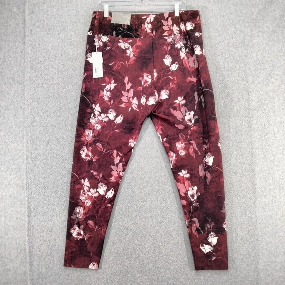 NEW! Soft Surroundings Ankle Leggings Wmns Sz XL Red Floral SuperSlim High Rise - Picture 7 of 14